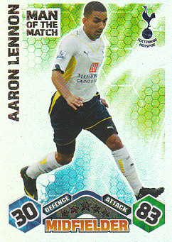 Aaron Lennon Tottenham Hotspur 2009/10 Topps Match Attax Man of the Match #412